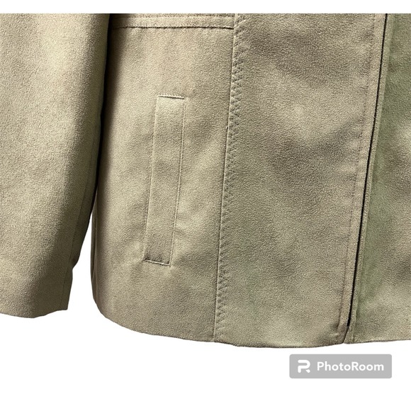 Vintage Conrad C Collection Green Faux Suede Full Zip Jacket Blazer Size 14 NEW - Picture 3 of 5